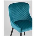 миниатюра Стул мягкий Ститч ткань велюр темно-бирюзовый прострочка, черные металлические ножки №7