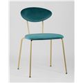 миниатюра Стул Ники бирюзовый обивка велюр ножки металл золото №2