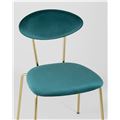 миниатюра Стул Ники бирюзовый обивка велюр ножки металл золото №7