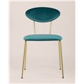 миниатюра Стул Ники бирюзовый обивка велюр ножки металл золото №8