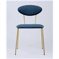 миниатюра Стул Ники синий обивка велюр ножки металл золото №3