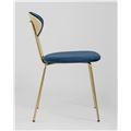 миниатюра Стул Ники синий обивка велюр ножки металл золото №4