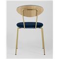 миниатюра Стул Ники синий обивка велюр ножки металл золото №5