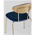миниатюра Стул Ники синий обивка велюр ножки металл золото №7