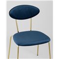 миниатюра Стул Ники синий обивка велюр ножки металл золото №8