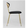 миниатюра Стул Ники черный обивка велюр ножки металл золото №3