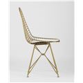 миниатюра Стул обеденный Eiffel из металла цвет золото с белой подушкой из экокожи №3