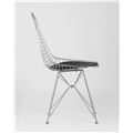миниатюра Стул обеденный Eiffel из хромированного металла с черной подушкой из экокожи №4