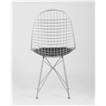 миниатюра Стул обеденный Eiffel из хромированного металла с черной подушкой из экокожи №5