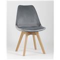 миниатюра Стул обеденный FRANKFURT обивка велюр ножки массив бука цвет серый №2