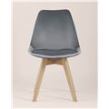 миниатюра Стул обеденный FRANKFURT обивка велюр ножки массив бука цвет серый №8