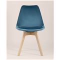 миниатюра Стул обеденный FRANKFURT обивка велюр цвет синий деревянные ножки №8