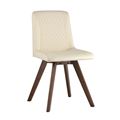 миниатюра Стул обеденный MARTA деревянный с бежевым сиденьем из экокожи №1