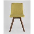 миниатюра Стул обеденный MARTA деревянный с мягким зеленым тканевым сиденьем №2