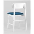 миниатюра Стул обеденный ODEN WHITE синий, белый каркас из массива гевеи №5