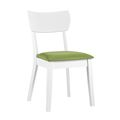 миниатюра Стул обеденный TOMAS WHITE белый каркас салатовая обивка №1