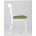 миниатюра Стул обеденный TOMAS WHITE белый каркас салатовая обивка №2