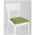 миниатюра Стул обеденный TOMAS WHITE белый каркас салатовая обивка №6