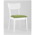 миниатюра Стул обеденный TOMAS WHITE белый каркас салатовая обивка №7