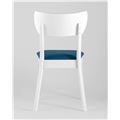 миниатюра Стул обеденный TOMAS WHITE из массива гевеи, каркас белый, сиденье синее №4