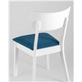 миниатюра Стул обеденный TOMAS WHITE из массива гевеи, каркас белый, сиденье синее №6
