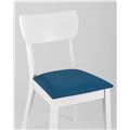 миниатюра Стул обеденный TOMAS WHITE из массива гевеи, каркас белый, сиденье синее №7