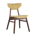 миниатюра Стул обеденный TOR деревянный с мягким желтым тканевым сиденьем №1