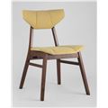 миниатюра Стул обеденный TOR деревянный с мягким желтым тканевым сиденьем №4