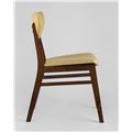 миниатюра Стул обеденный TOR деревянный с мягким желтым тканевым сиденьем №5
