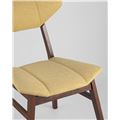 миниатюра Стул обеденный TOR деревянный с мягким желтым тканевым сиденьем №8