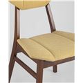 миниатюра Стул обеденный TOR деревянный с мягким желтым тканевым сиденьем №9