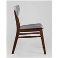 миниатюра Стул обеденный TOR деревянный с мягким серым тканевым сиденьем №5