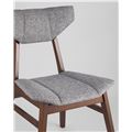 миниатюра Стул обеденный TOR деревянный с мягким серым тканевым сиденьем №8