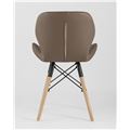 миниатюра Стул обеденный дизайнерский Бон обивка экокожа коричневый №5