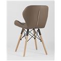 миниатюра Стул обеденный дизайнерский Бон обивка экокожа коричневый №6