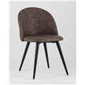 миниатюра Стул обеденный Лион коричневая экокожа черные ножки №2