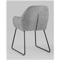 миниатюра Стул обеденный Чак мягкий обивка шенилл серый на полозьях №6