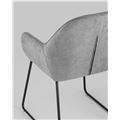 миниатюра Стул обеденный Чак мягкий обивка шенилл серый на полозьях №7