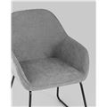 миниатюра Стул обеденный Чак мягкий обивка шенилл серый на полозьях №8