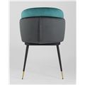 миниатюра Стул Пенелопа велюр бирюзовый серый ножки металл №4