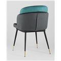 миниатюра Стул Пенелопа велюр бирюзовый серый ножки металл №5
