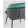 миниатюра Стул Пенелопа велюр бирюзовый серый ножки металл №6