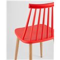 миниатюра Стул пластиковый Морган красный, ножки металлические с принтом под дерево №7