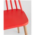 миниатюра Стул пластиковый Морган красный, ножки металлические с принтом под дерево №9