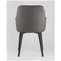 миниатюра Стул Прайм экокожа серый полипропилен, стальные черные ножки №6