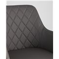 миниатюра Стул Прайм экокожа серый полипропилен, стальные черные ножки №9