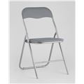 миниатюра Стул складной Джек серый, механизм складывания, экокожа, хром №2
