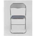 миниатюра Стул складной Джек серый, механизм складывания, экокожа, хром №5
