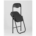 миниатюра Стул складной Джон на металлическом каркасе в обивке из экокожи черного цвета №8