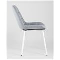 миниатюра Стул Флекс велюр светло-серый белые ножки №3